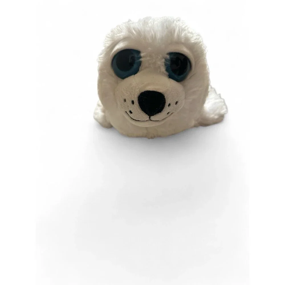 The Petting Zoo White Seal 10” Plush Big Blue Eyes Pouch for Baby